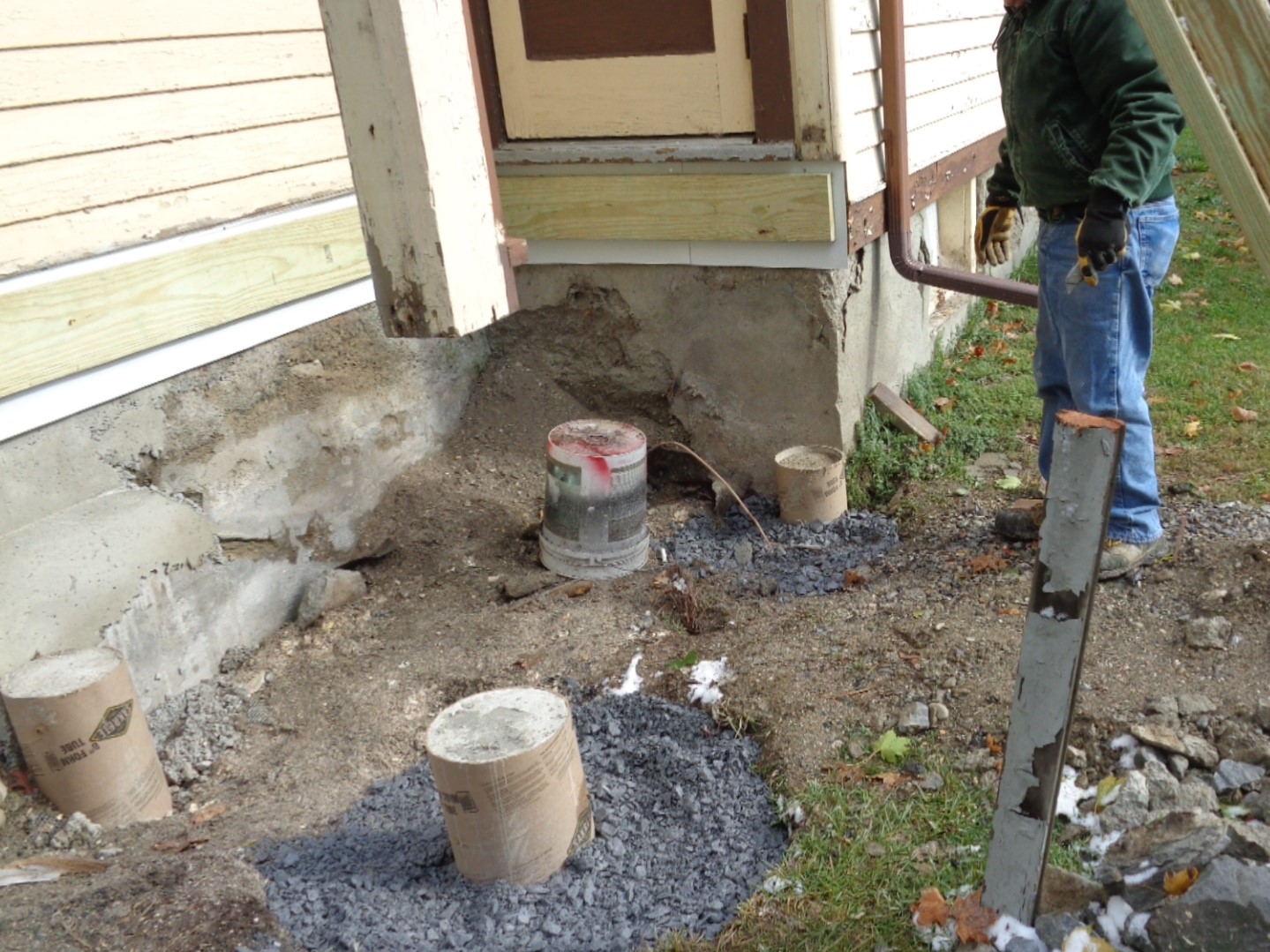 The back porch being built