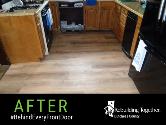 The Baker's kitchen floor after repairs.