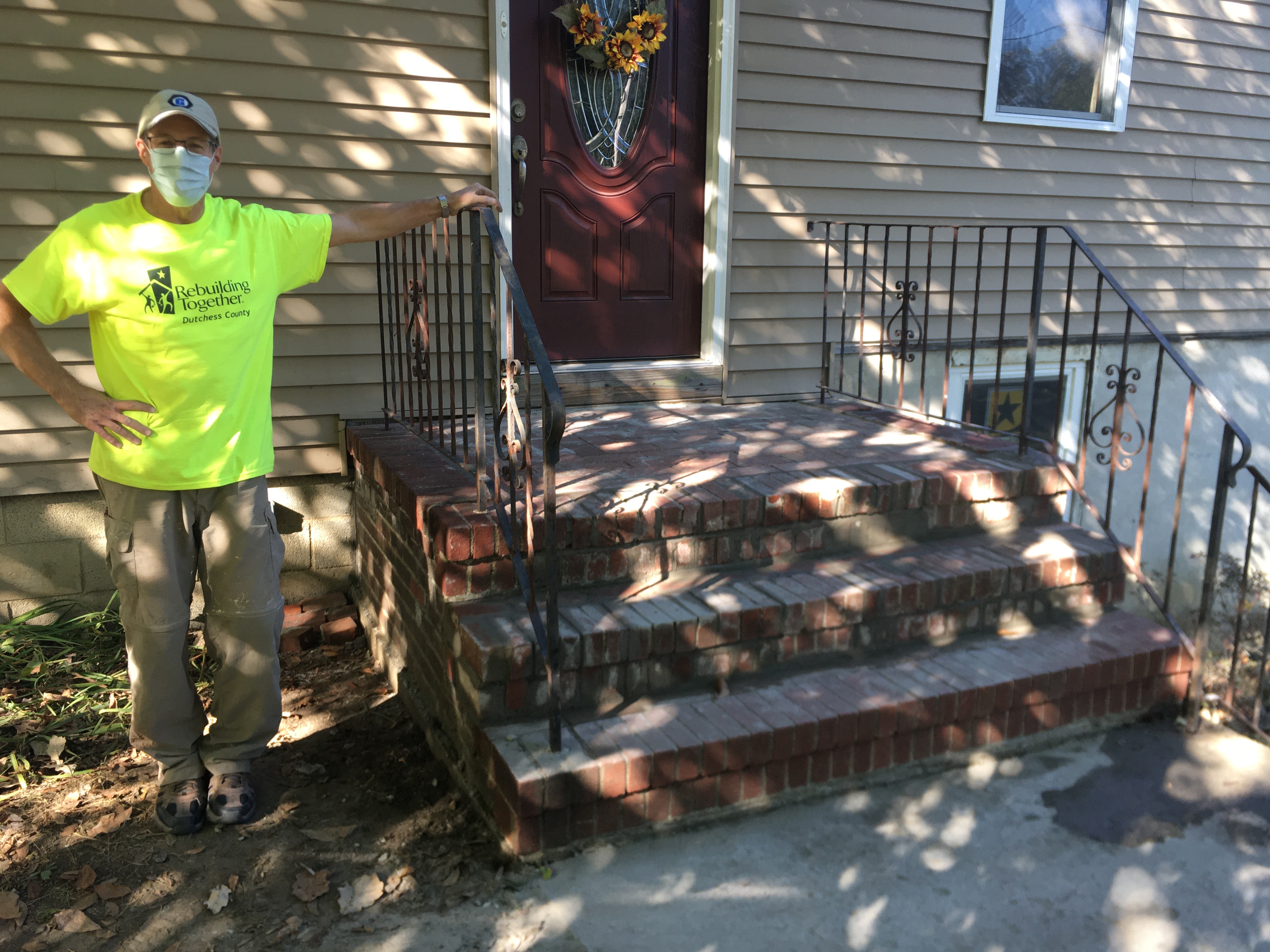 The completed front steps