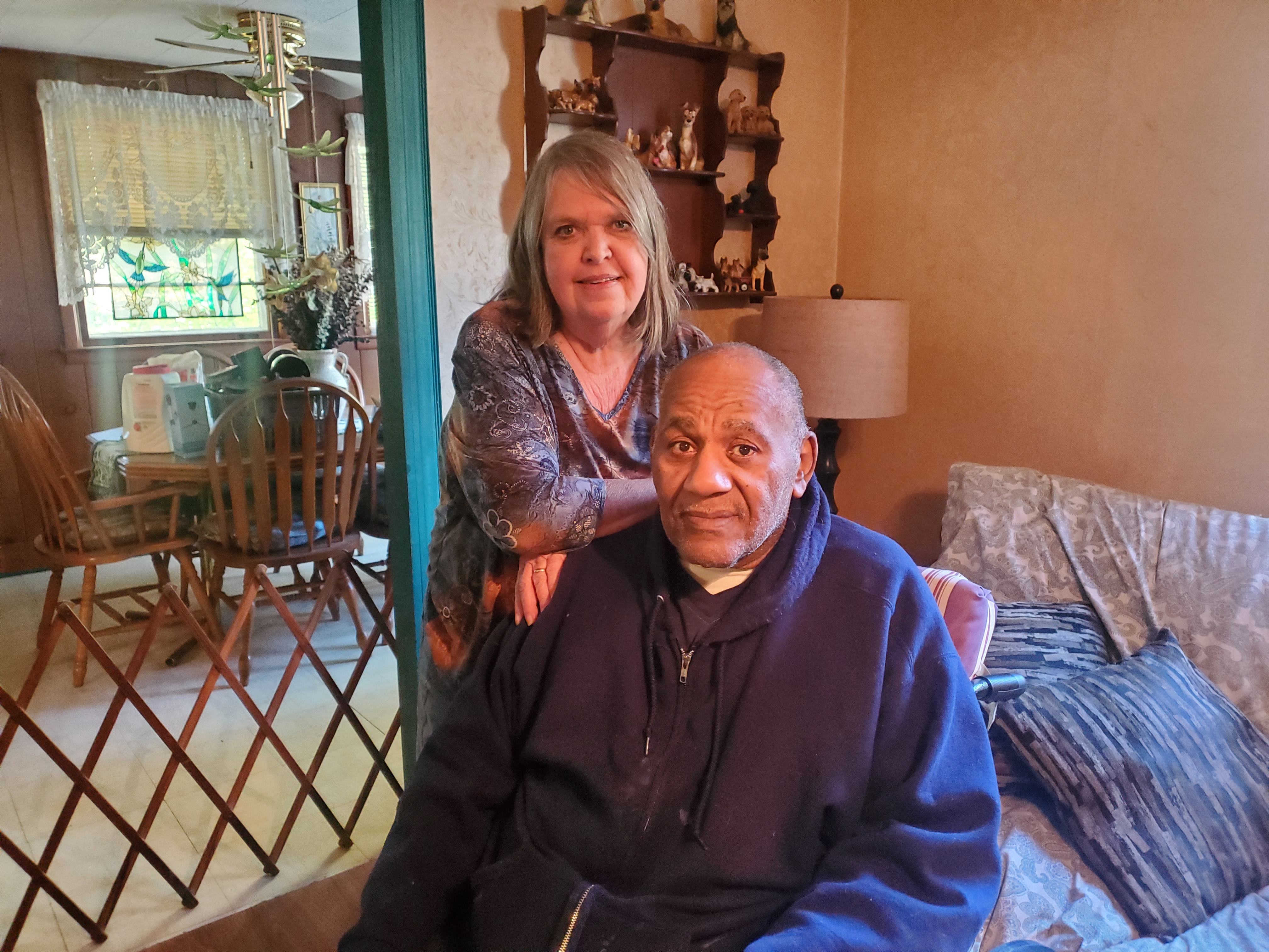 Homeowners John and Susan on Fall Rebuilding Day.