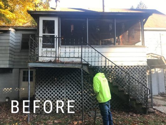 The back steps before repairs.