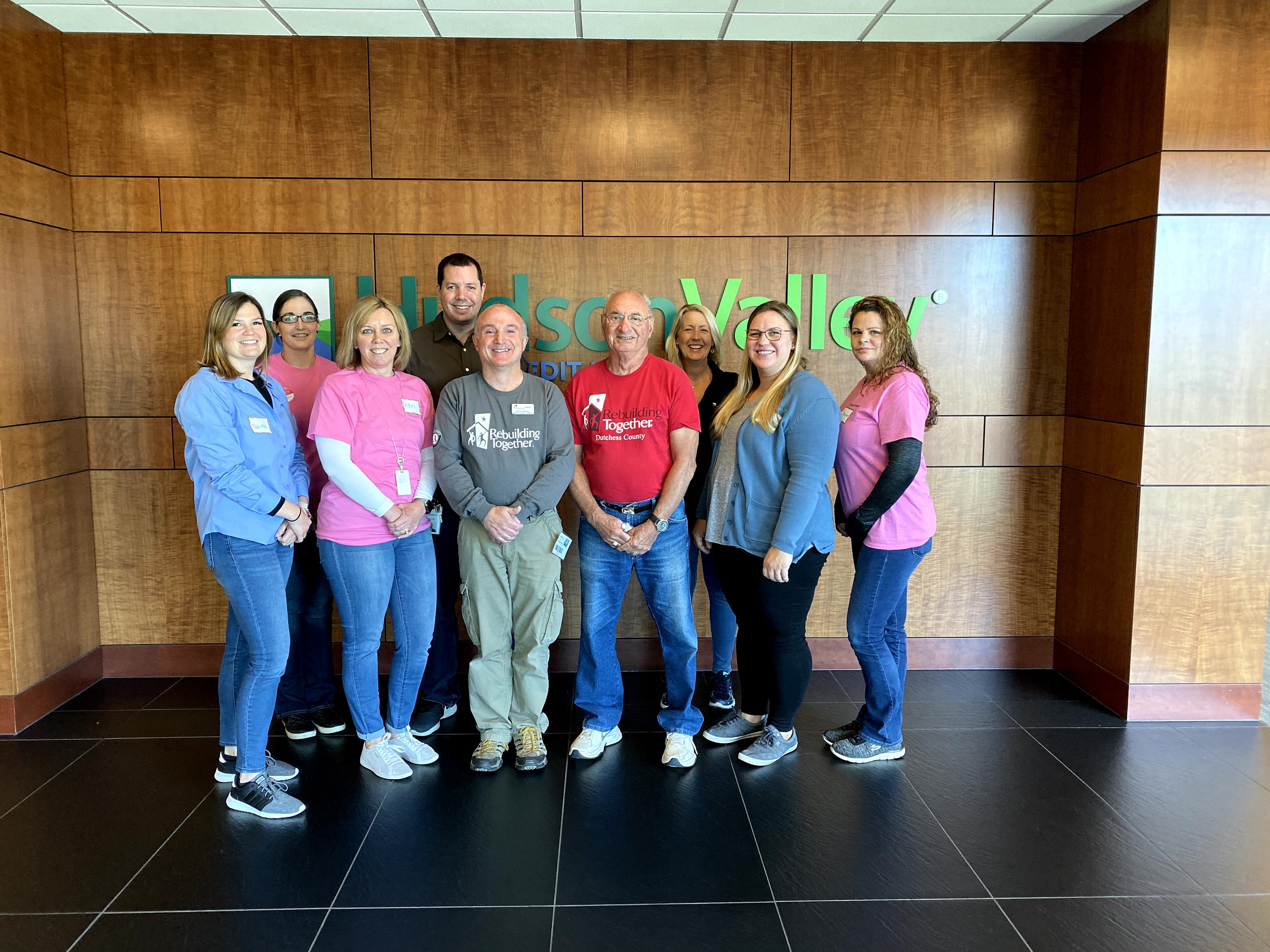 HVCU volunteers gather before going out to install fire safety items through the Home Safety & Fire Prevention program.